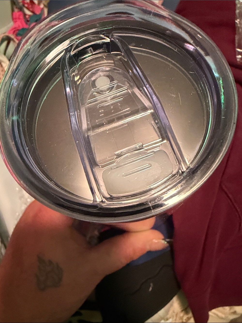 MCM Pink Logo Skinny Tumbler with Clear Lid and Straw - Picture 3 of 4